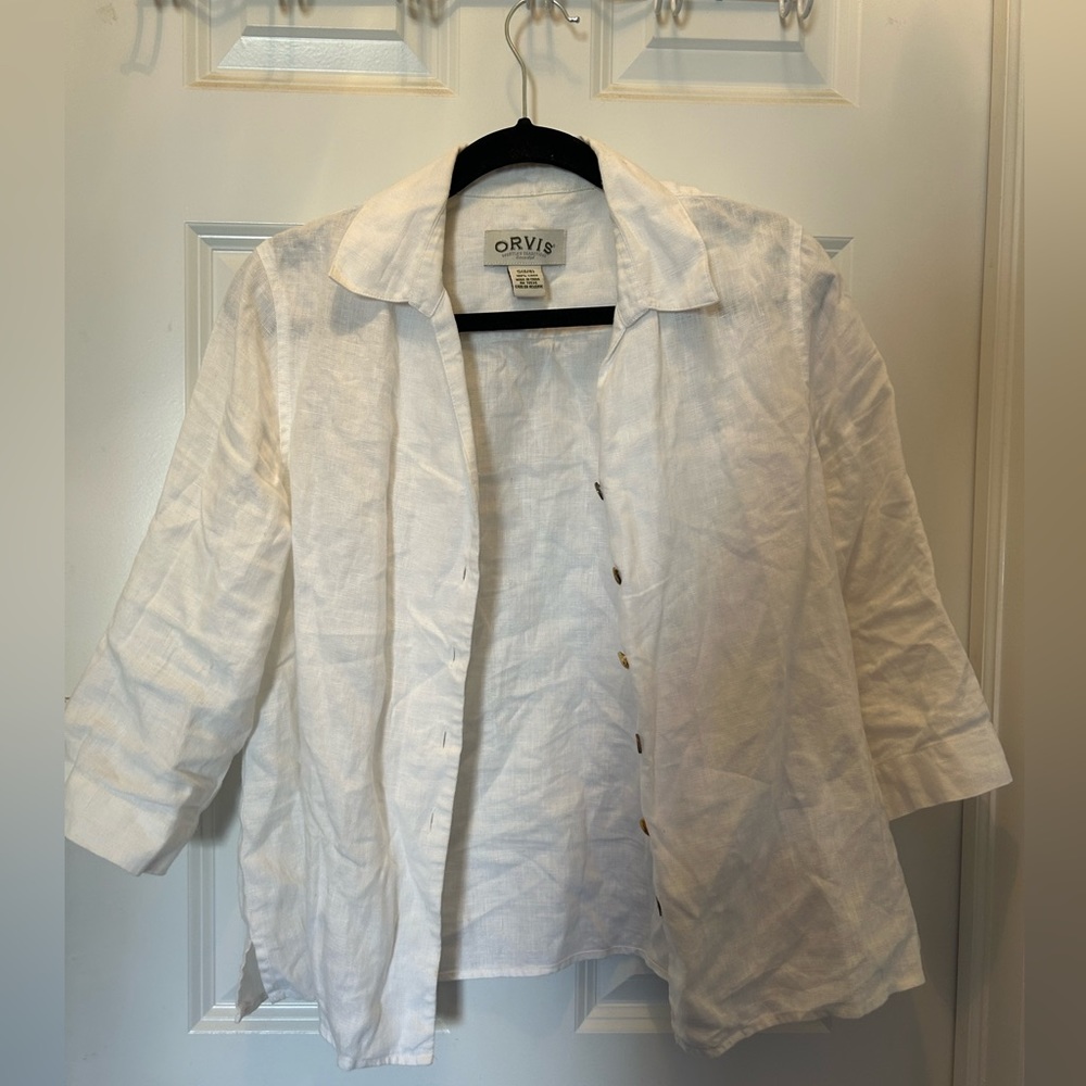 Vintage short sleeve button down top